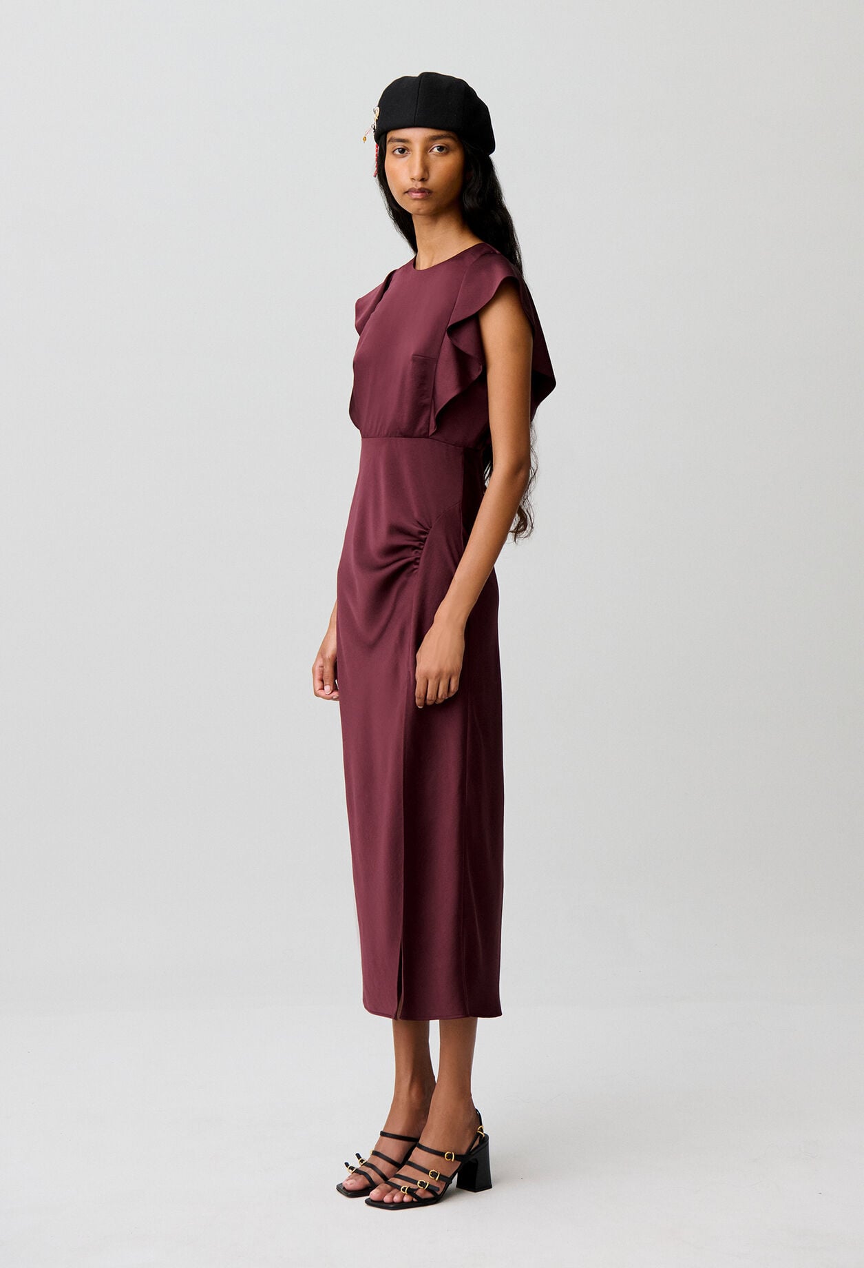 Slit Satin Maxi Dress