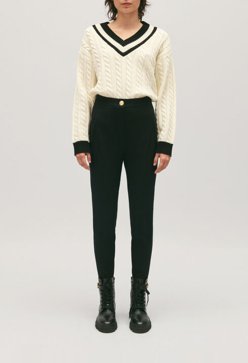 High-rise slim-fit trousers