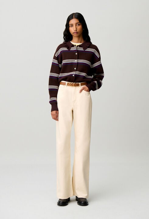 Striped knitted cardigan