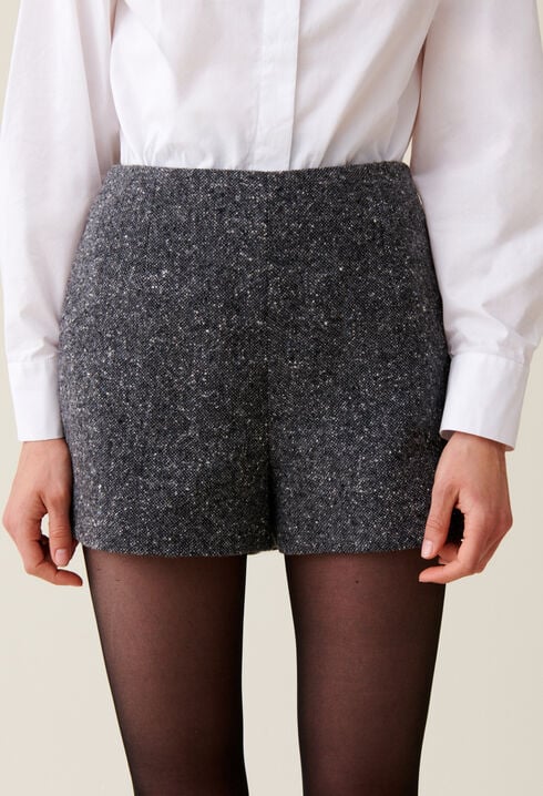 Grey tweed shorts
