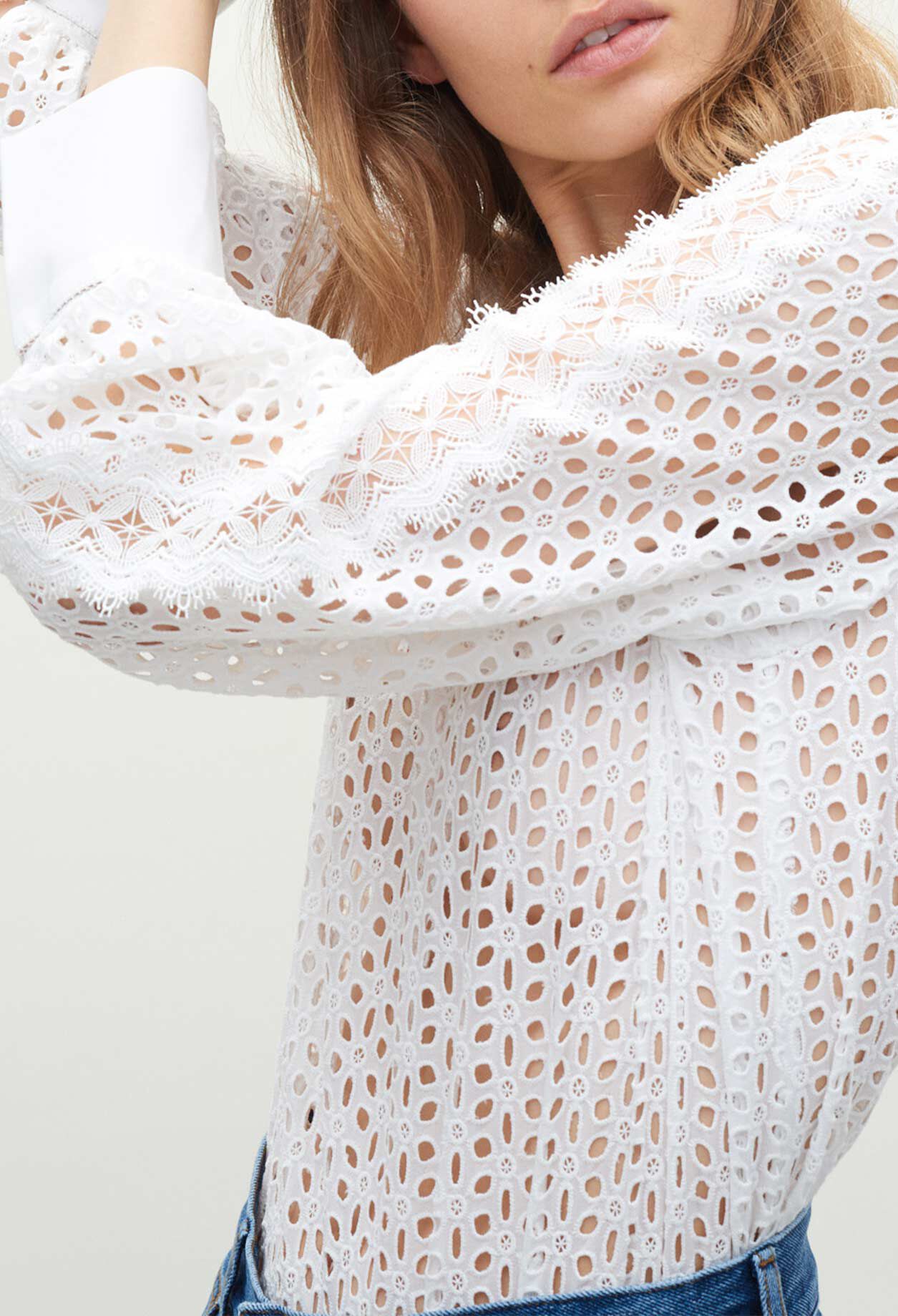 White openwork top
