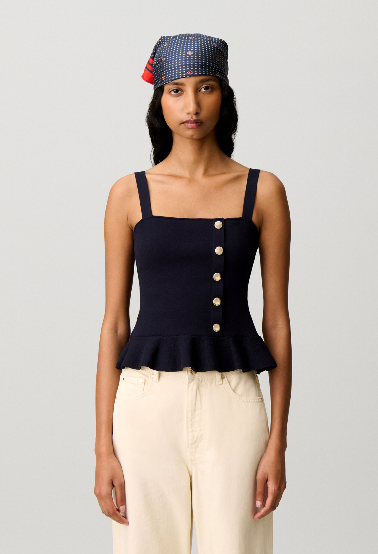 Ruffled knitted top