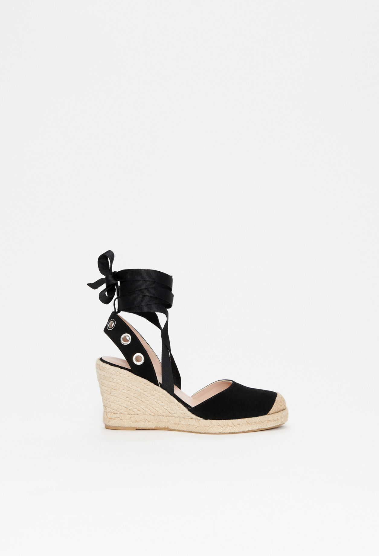 Leather wedge espadrilles