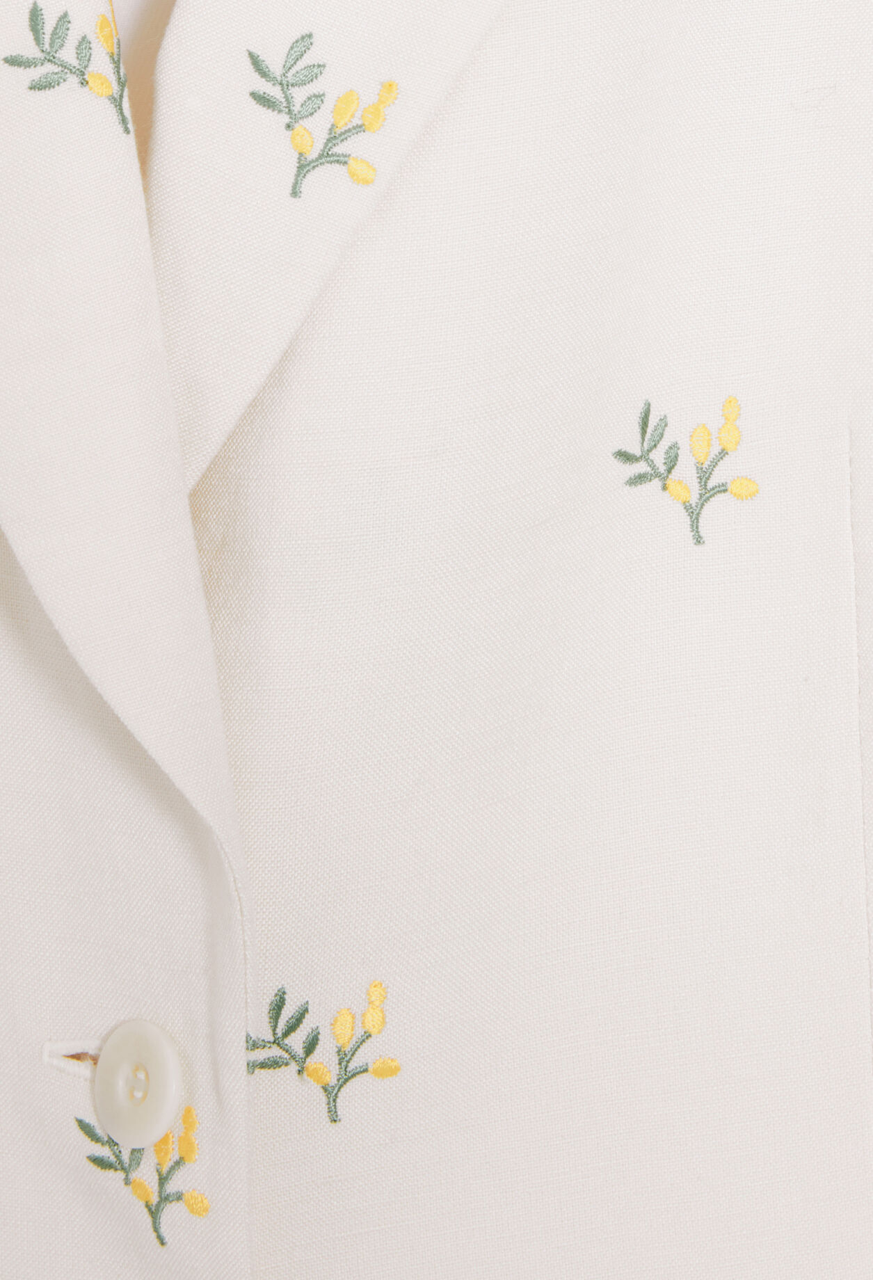 Suit jacket with mimosa pattern