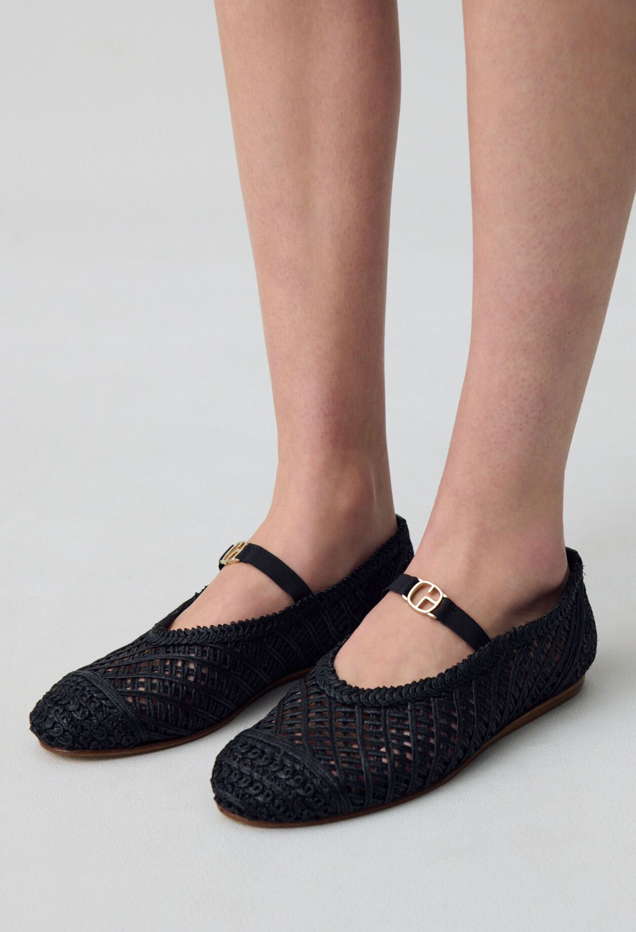 Woven Leather Ballet Flats