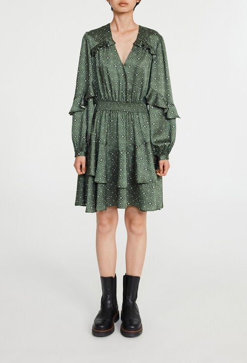 Mini dress with cinched waist