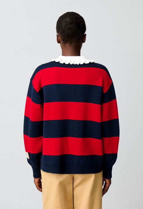 Knitted rugby polo jumper