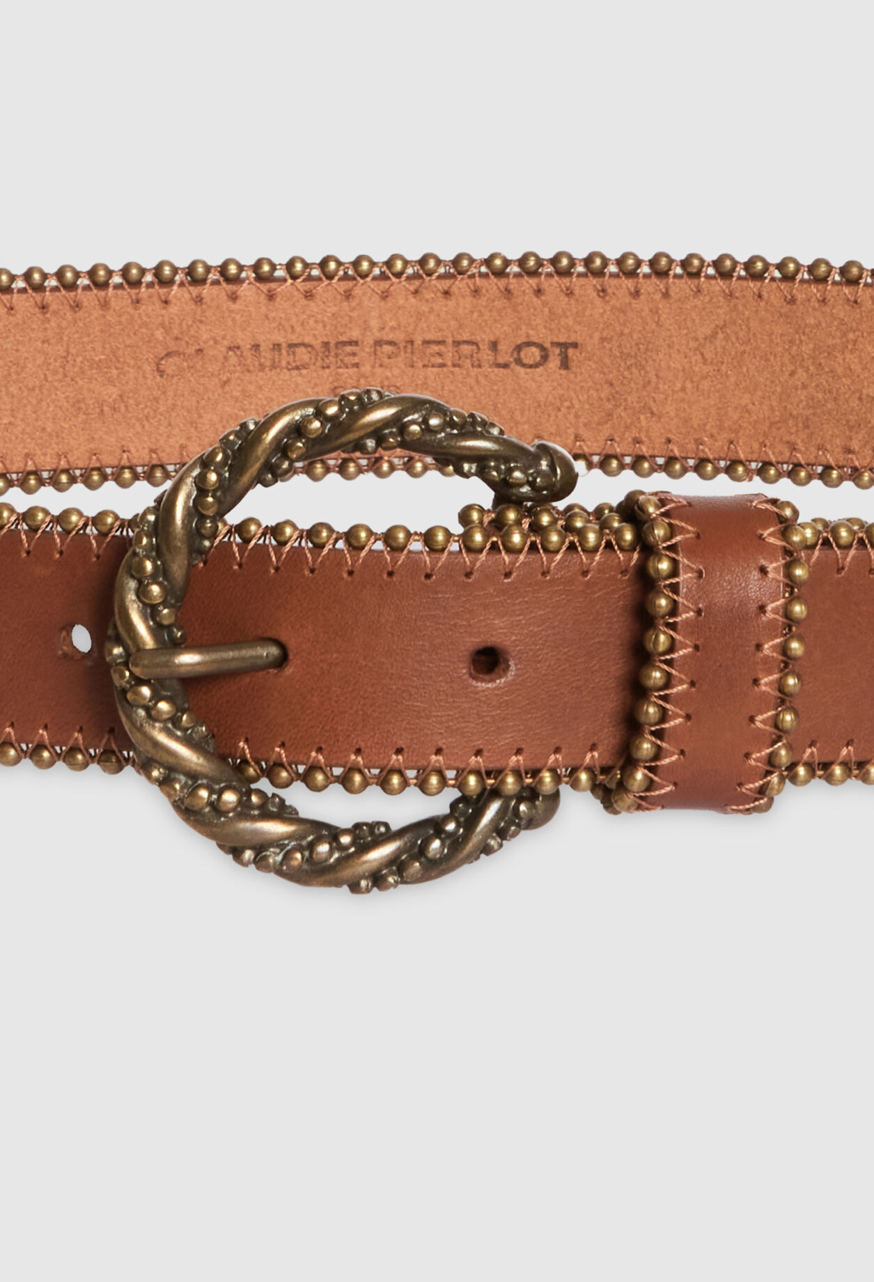 Camel leather belt