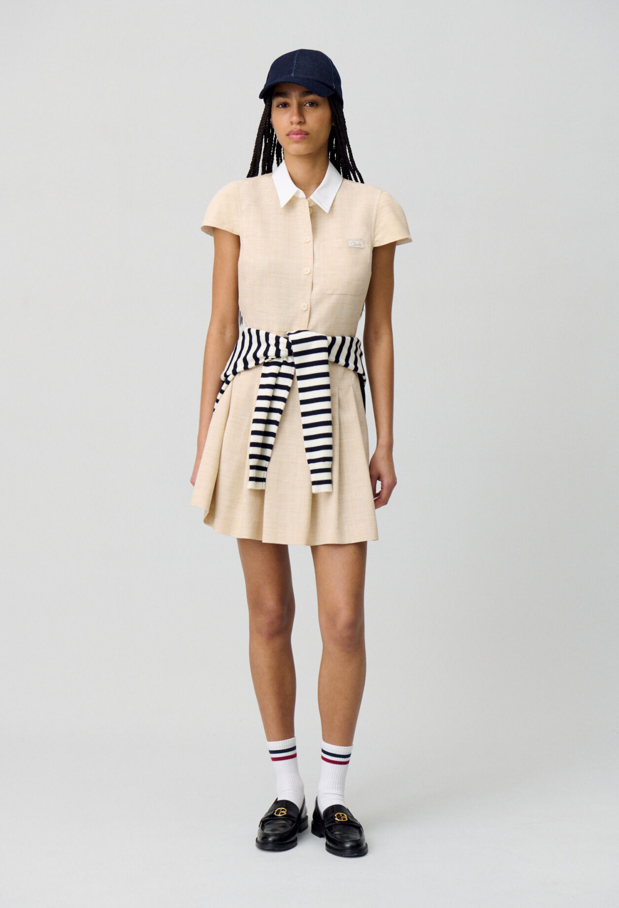 Pleated Short Dress