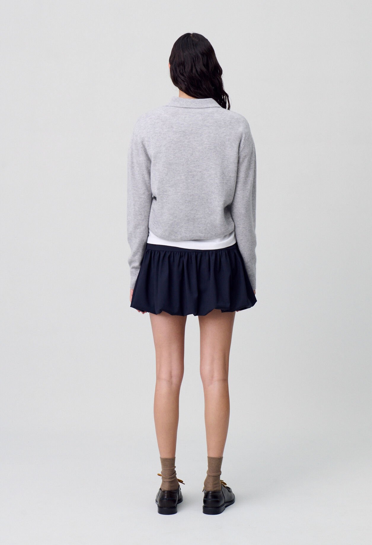 Short wool bubble skirt