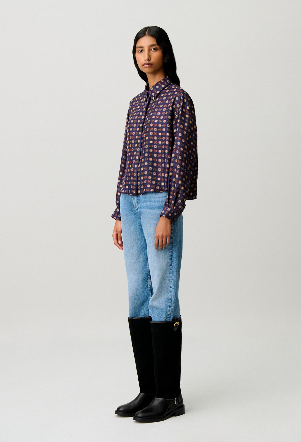 Printed silk shirt