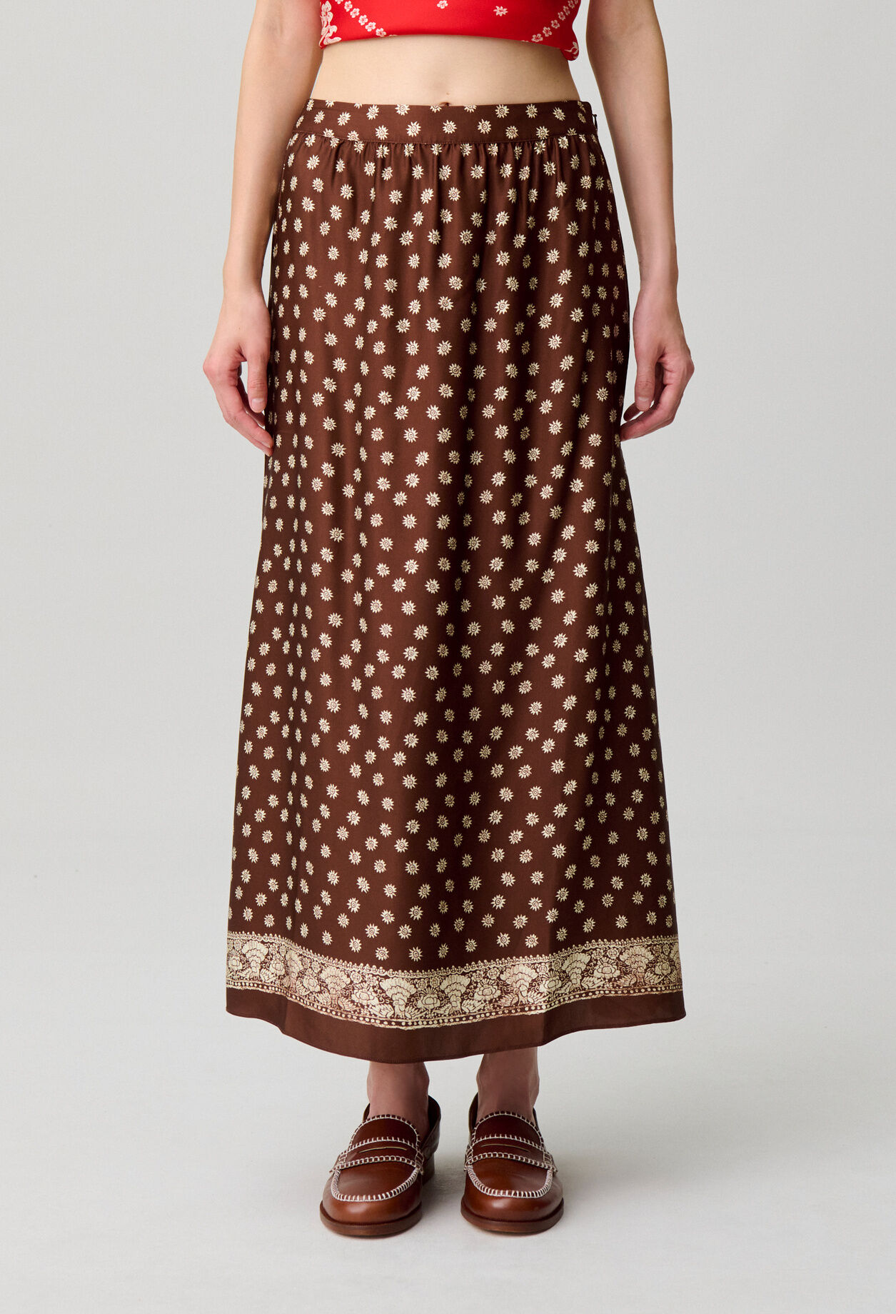 Flowy printed skirt