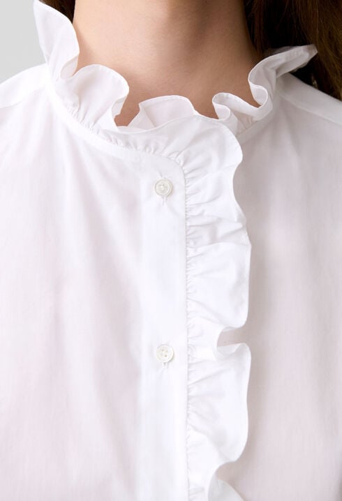 Victorian collar poplin shirt