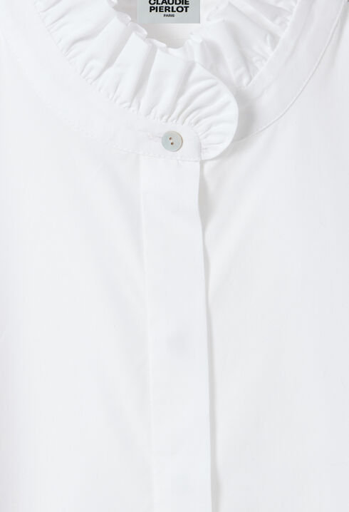 White shirt with ruffled collar