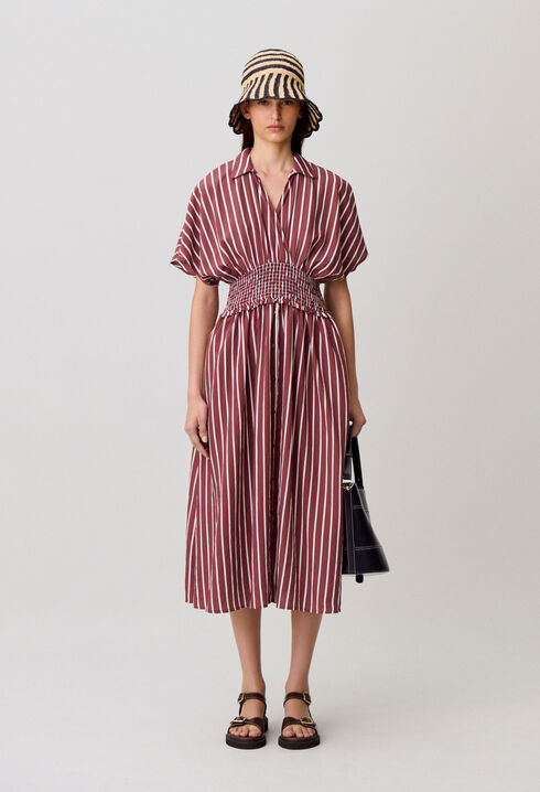 Striped wrap dress