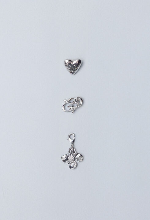 Silver flower charm