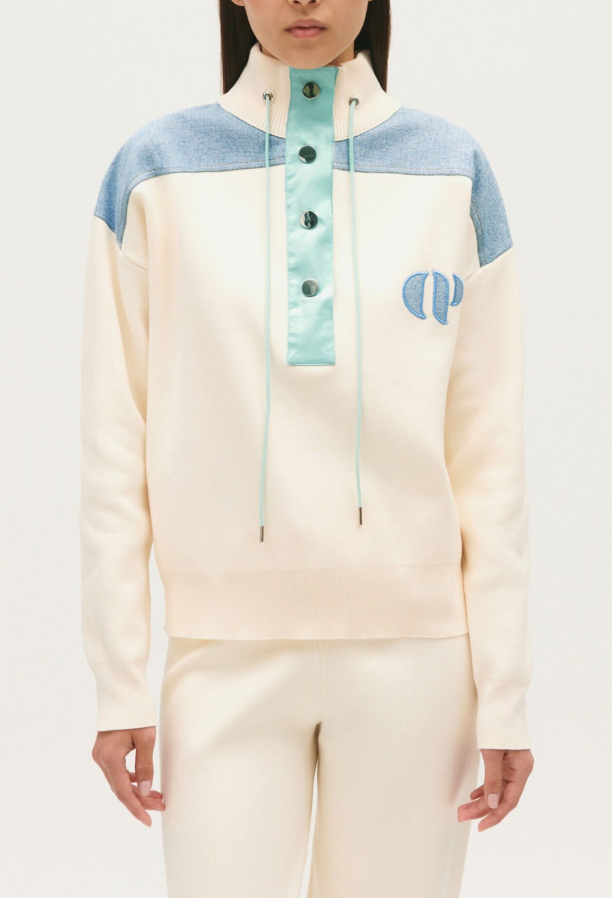 Minimum cream half-zip sweatshirt