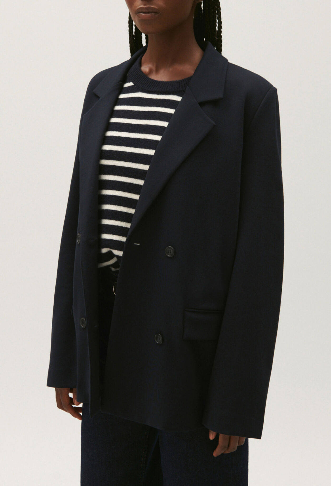 Navy blue suit jacket