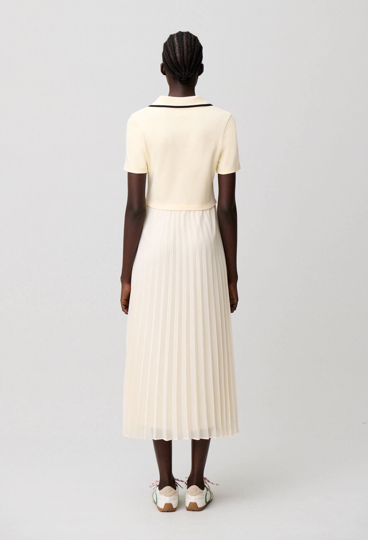 Trompe-l'&oelig;il bi-material dress