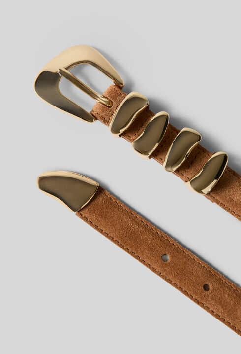 Smooth leather belt organic buckle