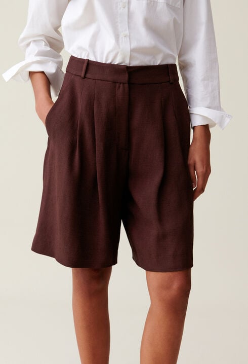 High-Waisted Cappuccino Bermuda