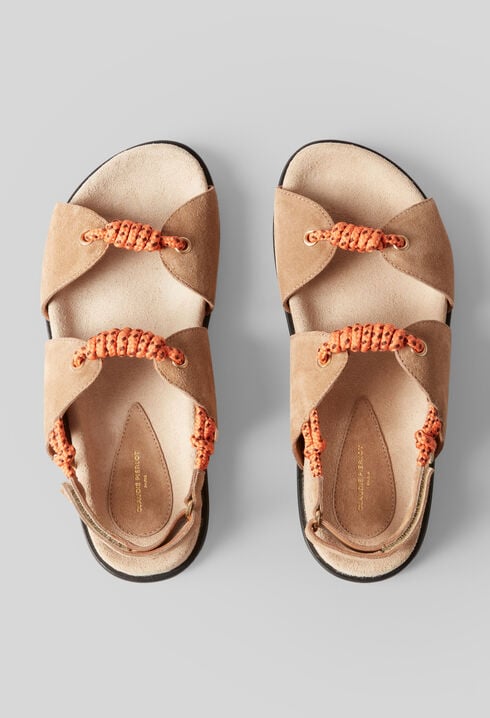 Twisted lace-up sandals