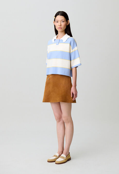 Striped knit polo