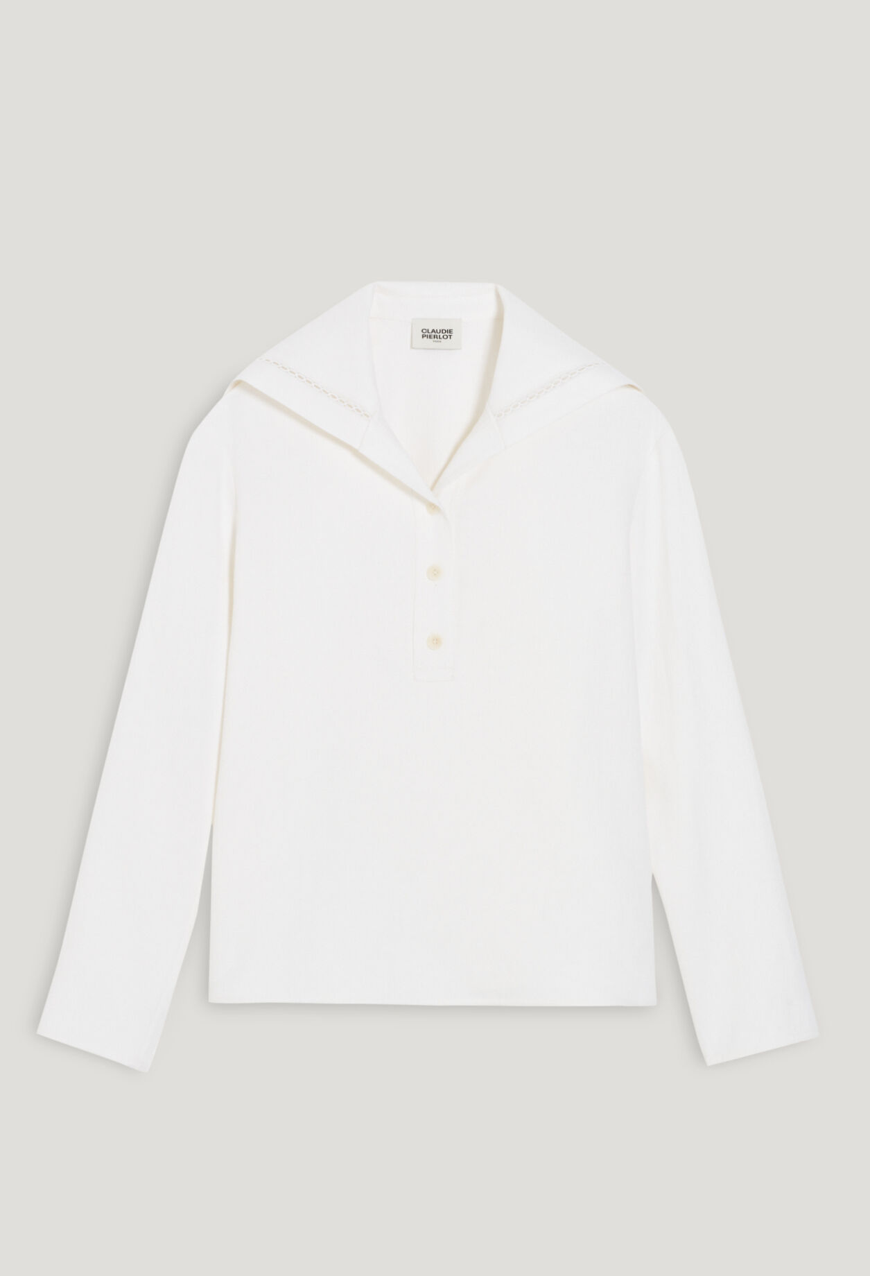 Ecru sailor collar top