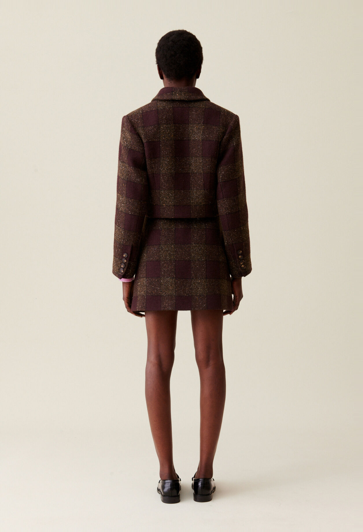 Checked Buttoned Jacket
