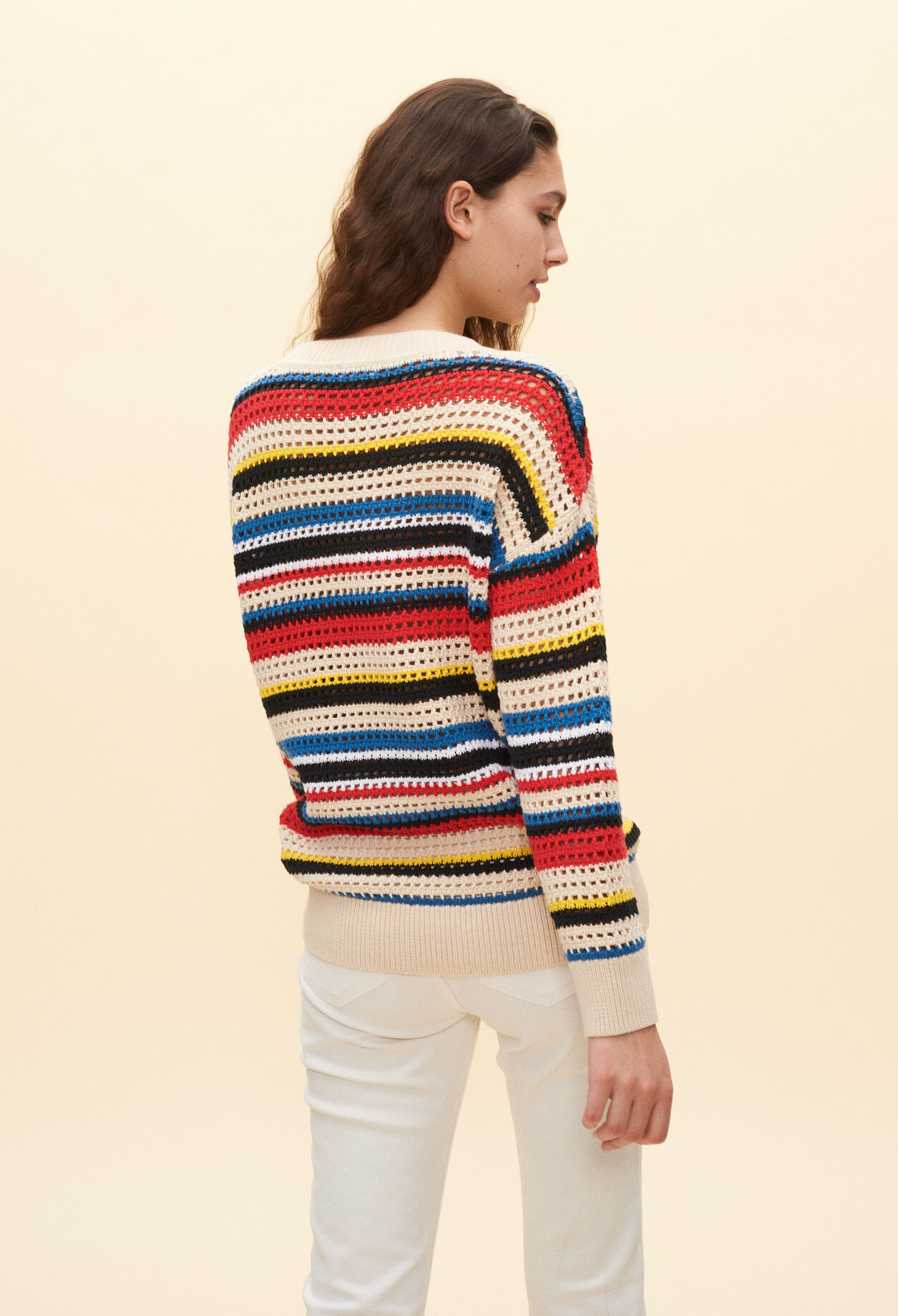 Striped openwork sweater Striped openwork sweater