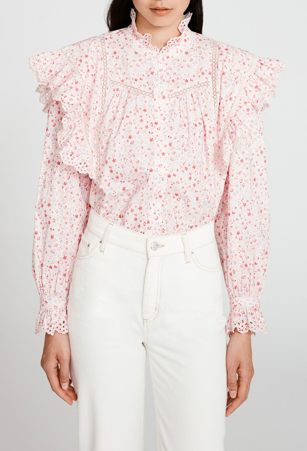 Blouse blanche imprimé fleuri