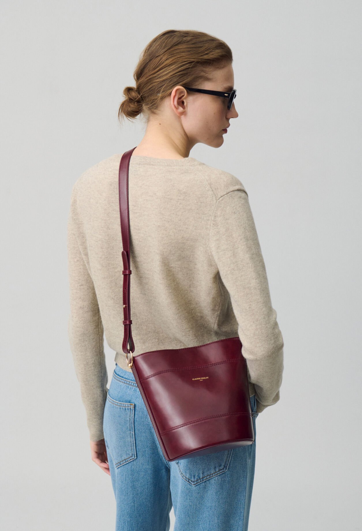 Solveig leather bucket bag