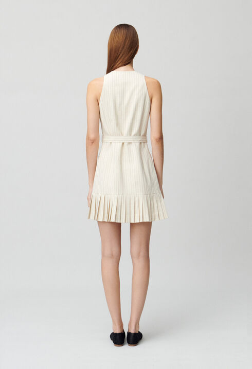 Pleated fitted short dress