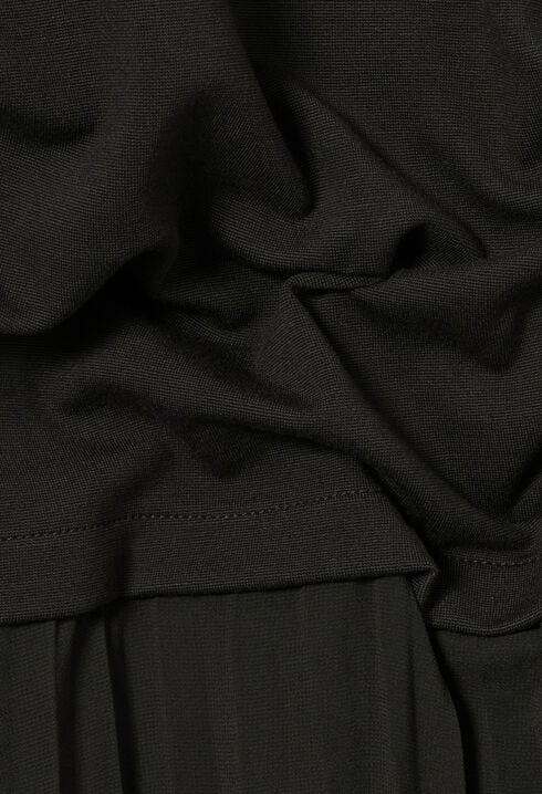 Pleated bi-material dress