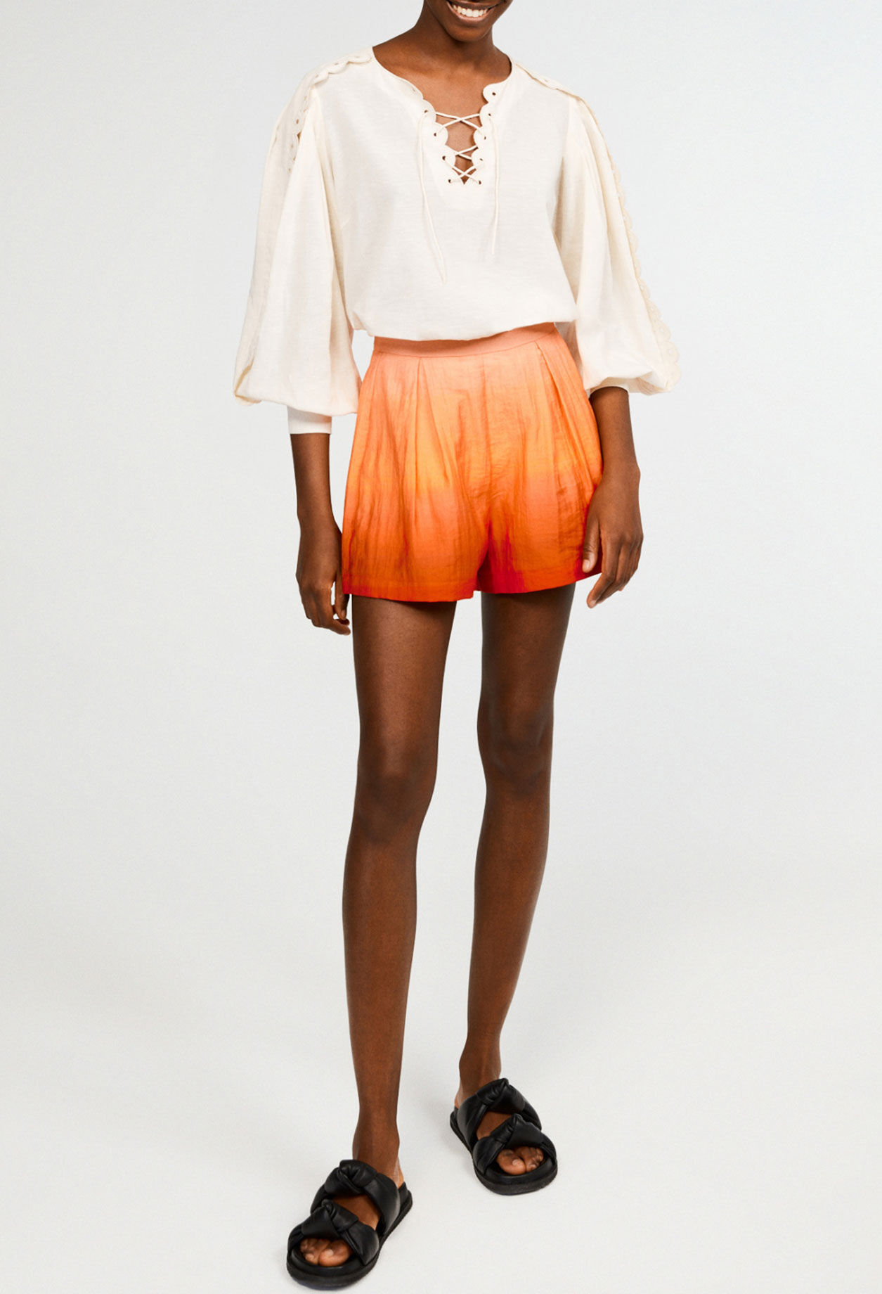Flared pleated shorts Flared pleated shorts