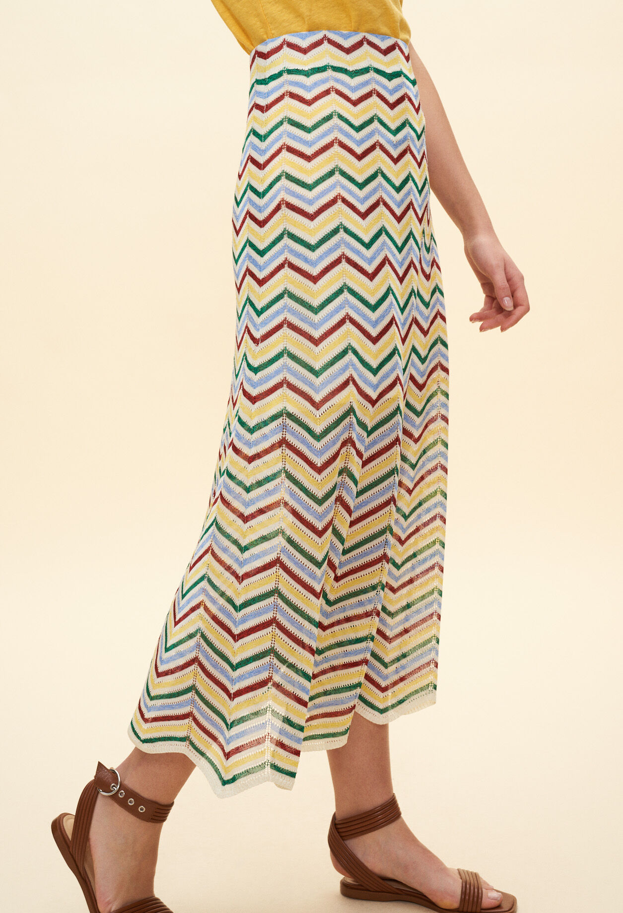 Graphic-pattern long skirt Graphic-pattern long skirt