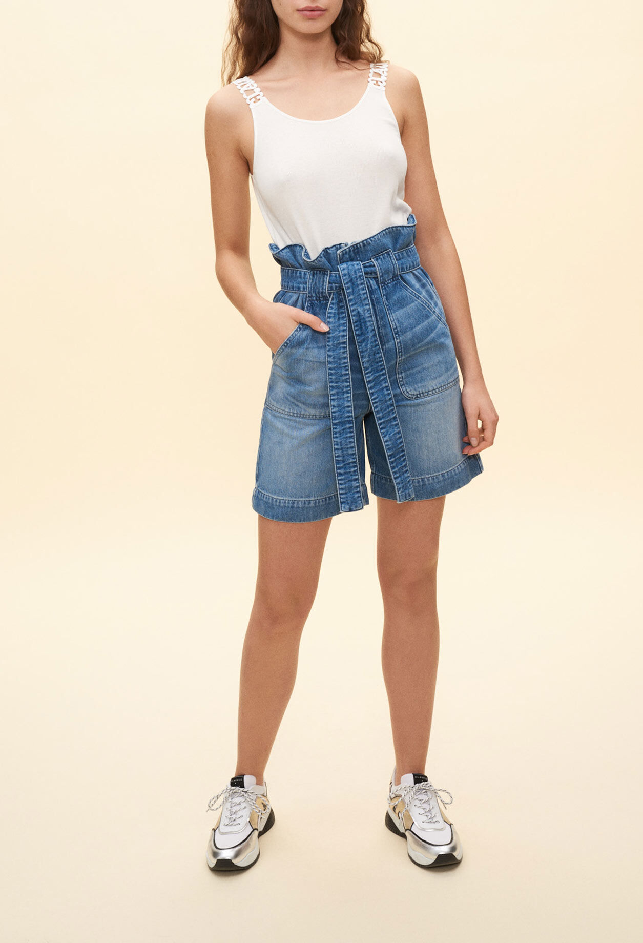 High-waist denim shorts High-waist denim shorts