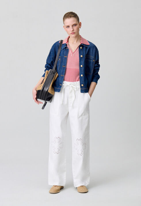 Embroidered baggy jeans
