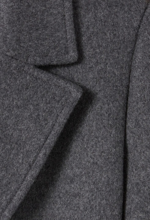Long grey belted coat