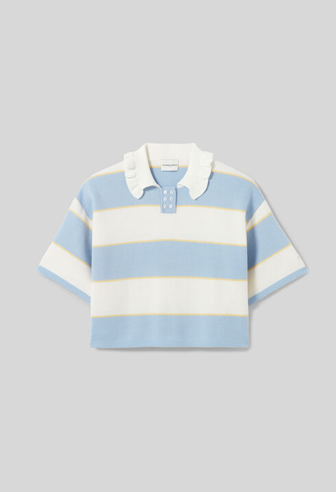 Striped knit polo