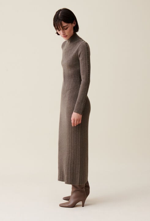 High Neck Knit Dress