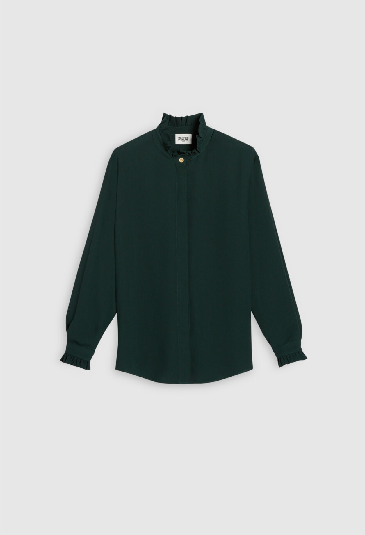 Flowing shirt with ruffled collar Flowing shirt with ruffled collar