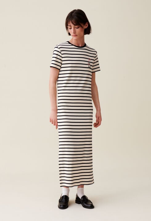 Striped Midi Jean Dress