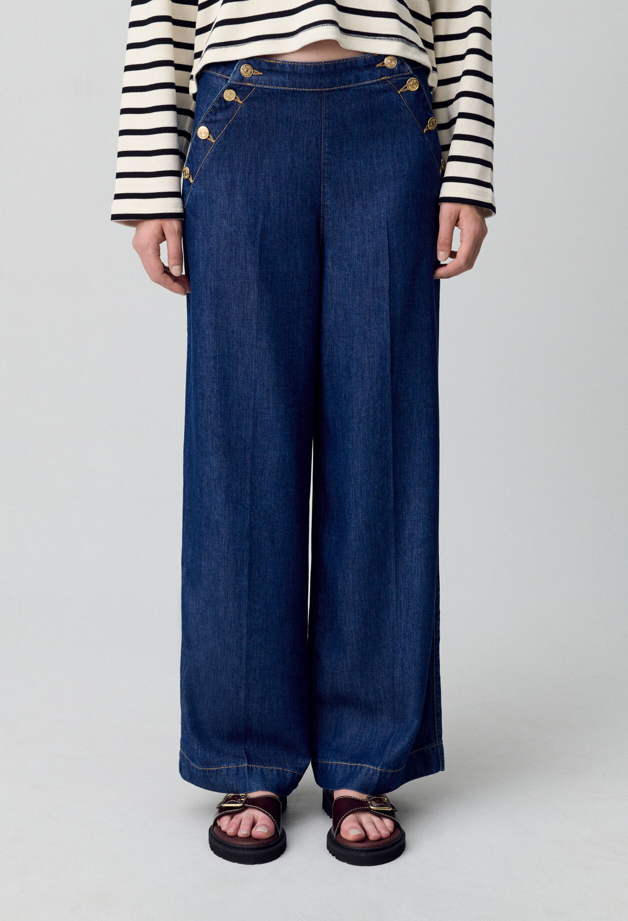 Wide-Leg Sailor Trousers