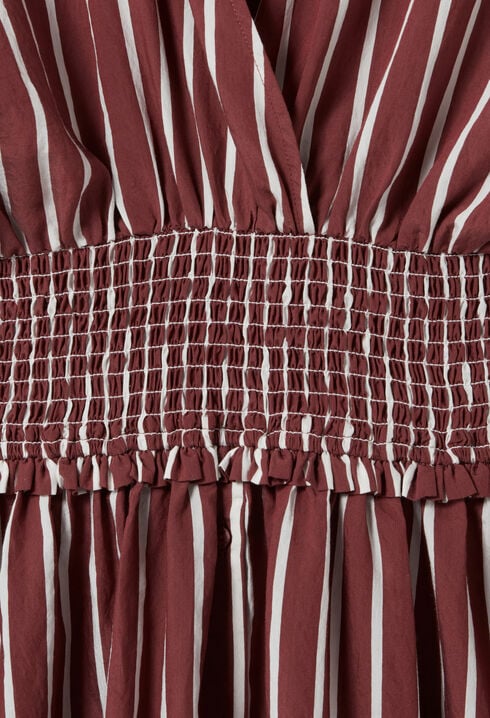Striped wrap dress