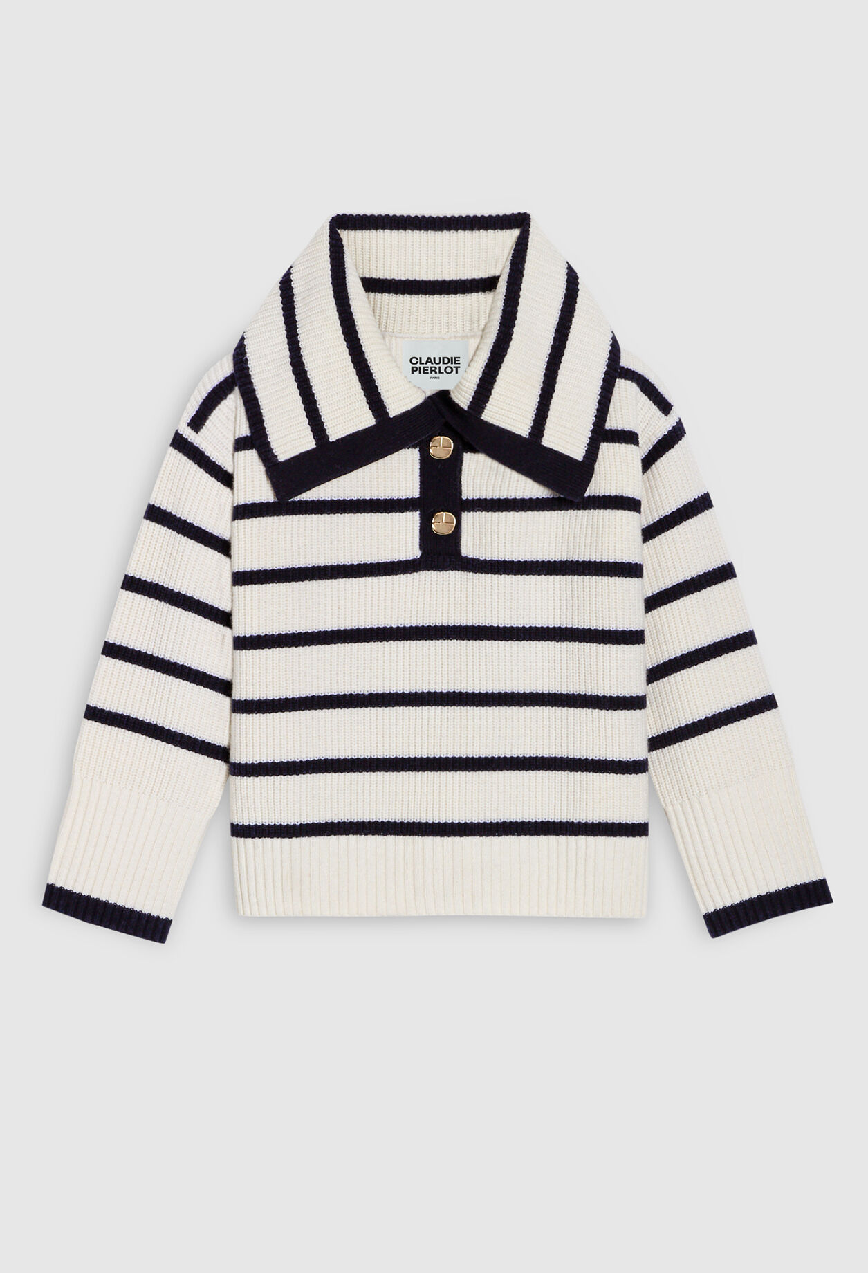 Pull bicolore à rayures laine