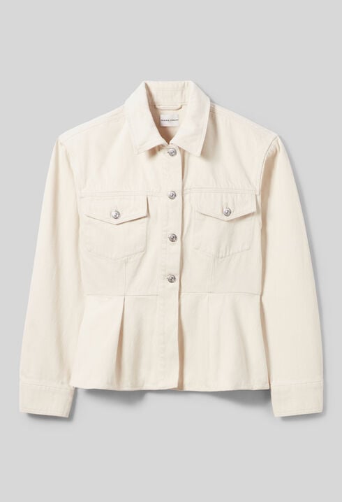 Long-sleeved ecru denim jacket