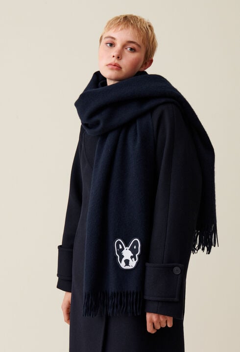 Jean Toto wool scarf with fringes