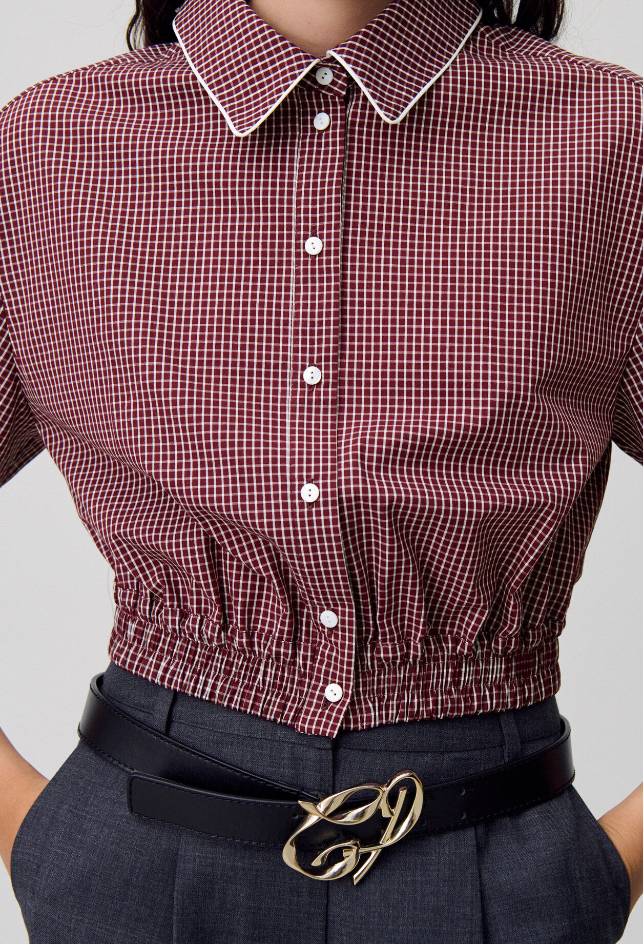 Short checked shirt Short checked shirt