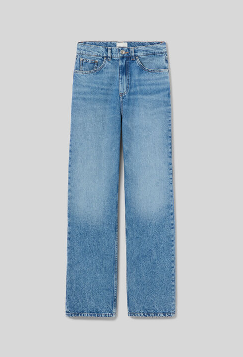 Straight washed denim jeans